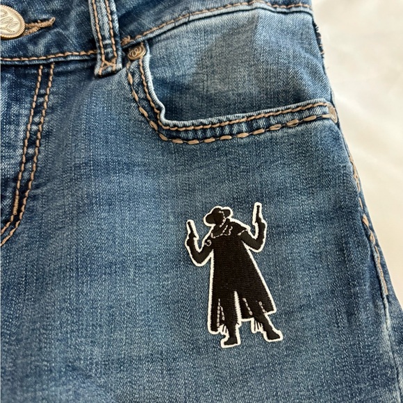 Wranglers Women W26 Bootcut Custom Rhinestone Pocket Stretch Western Jeans Y2K - Picture 5 of 16